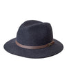 Crumplable wool felt hat for women and men with a two-colored leather hat band