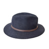 Crumplable wool felt hat for women and men with a two-colored leather hat band