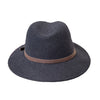 Crumplable wool felt hat for women and men with a two-colored leather hat band