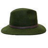 Crumplable wool felt hat for women and men with a two-colored leather hat band