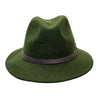 Crumplable wool felt hat for women and men with a two-colored leather hat band