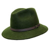 Crumplable wool felt hat for women and men with a two-colored leather hat band