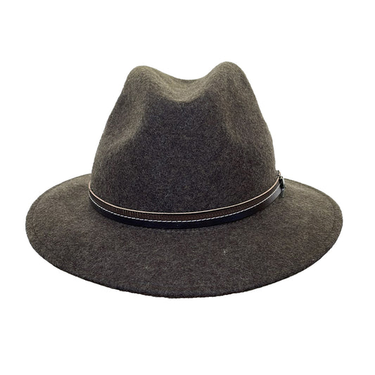 Crumplable wool felt hat for women and men with a two-colored leather hat band