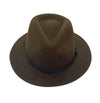 Crumplable wool felt hat for women and men with a two-colored leather hat band