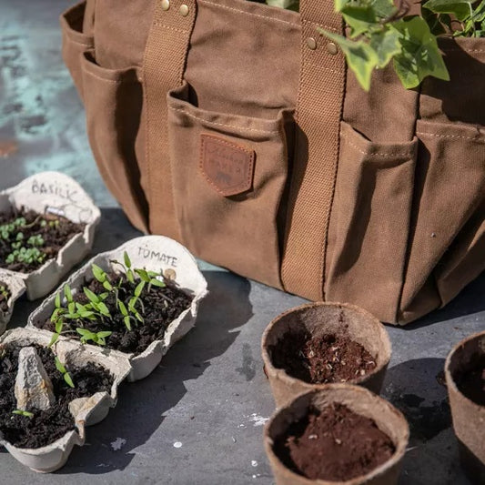 Der Gardener- Gärtnertasche aus gewachstem Canvas und Leder