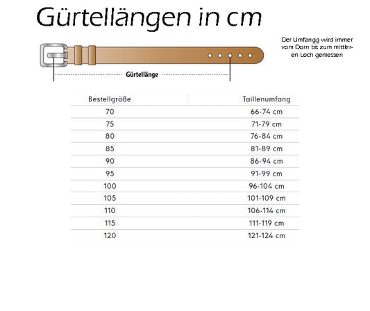 Handgefertigter Echtleder Gürtel 4 cm breit in rostbraun