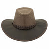 Australian lederhut made of cowhide, including chin band and croced hat band with high UV protection for men's children | brown