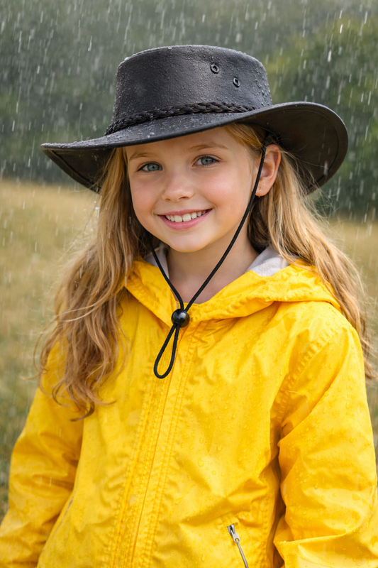 Cowboy Lederhut für Kinder- wasserfest mit hohem UV Schutz- Größe 52-53 cm