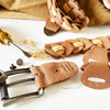 geflochtener Ledergürtel in Handarbeit gefertigt in beige und braun