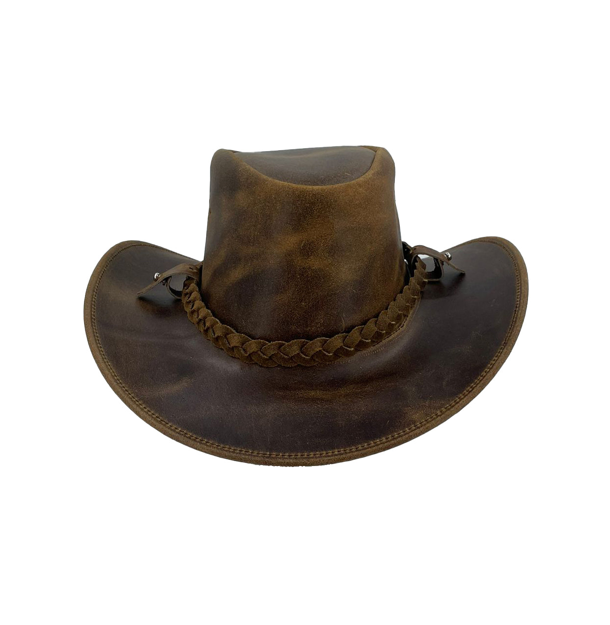 Winston- Robuster Outbacker Echtleder Hut in drei Farben mit einem 3 Strang geflochtenem Hutband