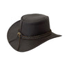 Kids Western Lederhut mit gebogener Krempe – Schwarz & Braun
