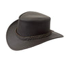 Kids Western Lederhut mit gebogener Krempe – Schwarz & Braun