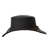 Kids Western Lederhut mit gebogener Krempe – Schwarz & Braun