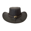 Kids Western Lederhut mit gebogener Krempe – Schwarz & Braun