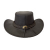 Kids Western Lederhut mit gebogener Krempe – Schwarz & Braun