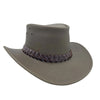 Australian lederhut made of cowhide, including chin band and croced hat band with high UV protection for men's children | brown
