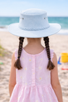 Cowboy hat leather hat for women and gentlemen made of soft suede in light blue