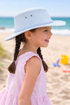Cowboy hat leather hat for women and gentlemen made of soft suede in light blue