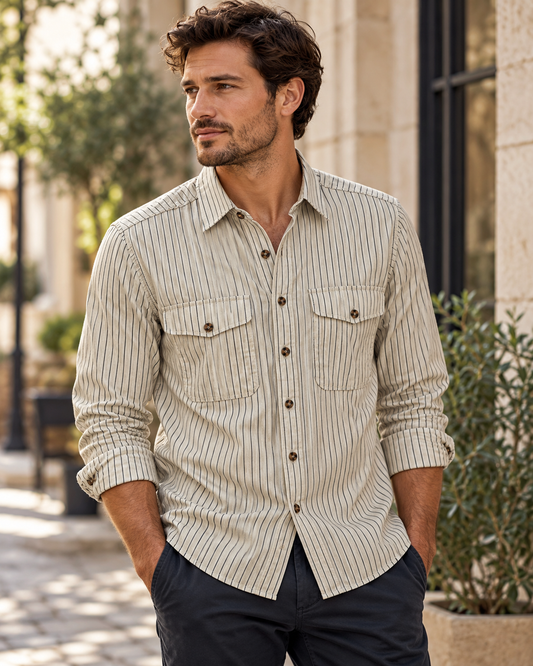 Herrenhemd aus 100 % Baumwolle – Regular Fit mit Brusttaschen