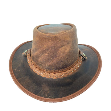 Kids Lederhut im Australian Style – Rust, Tobacco & Sand
