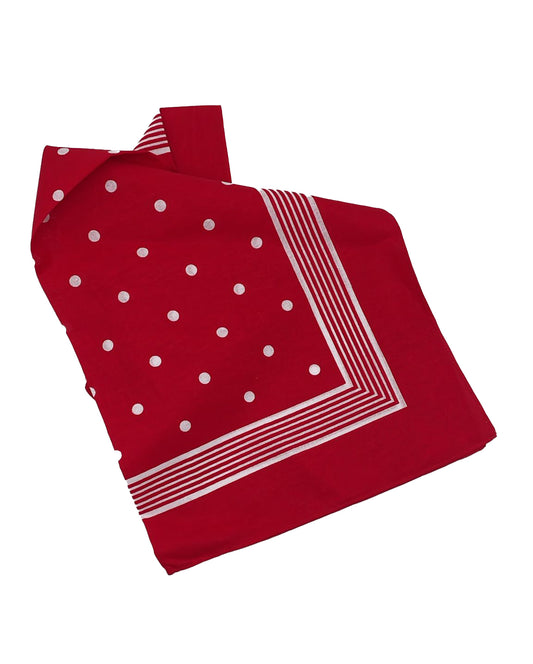 Großes Polkadot Halstuch in rot mit Punkten- Bandana in 75x75 cm