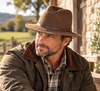 Crumpleable wool felt hat for women and men with leather hat band and logo