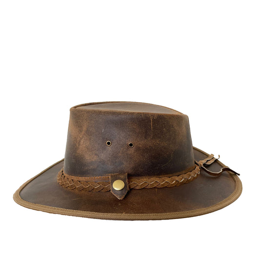 Willbur Lederhut mit breiter umsäumter Krempe- ein echter Allrounder im Vintage Look