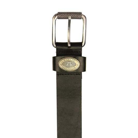 Classic real leather | Smooth leather belt with brass buckle and kakadu logo