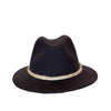 Crumplable wool felt hat for women and men with a two-colored leather hat band