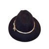 Crumplable wool felt hat for women and men with a two-colored leather hat band