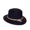 Crumplable wool felt hat for women and men with a two-colored leather hat band