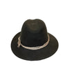 Crumplable wool felt hat for women and men with a two-colored leather hat band