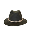 Crumplable wool felt hat for women and men with a two-colored leather hat band