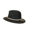 Crumplable wool felt hat for women and men with a two-colored leather hat band