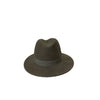 Crumplable wool felt hat for women and men with a two-colored leather hat band