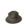 Crumplable wool felt hat for women and men with a two-colored leather hat band