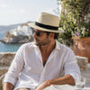 Strohhut Made in Italy mit schwarzem Hutband – Natur