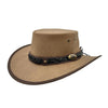 Australian lederhut made of cowhide, including chin band and croced hat band with high UV protection for men's children | brown