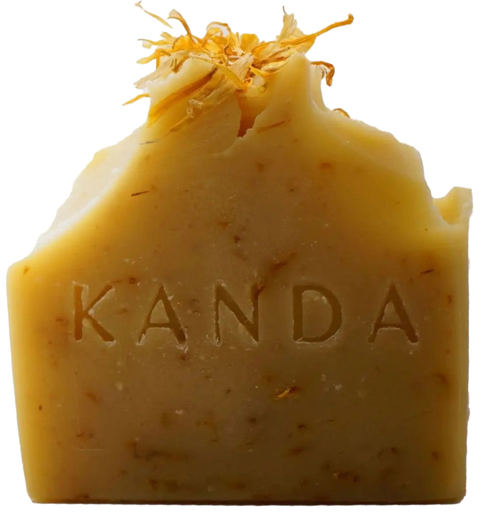 Creamy body soap made of marigold blossom vegan and animal test-free