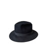 Crumplable wool felt hat for women and men with a two-colored leather hat band