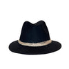 Crumplable wool felt hat for women and men with a two-colored leather hat band