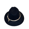 Crumplable wool felt hat for women and men with a two-colored leather hat band