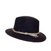 Crumplable wool felt hat for women and men with a two-colored leather hat band