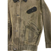 Freizeitjacke Bomber Blouson Jacke mit Lederkragen und Reißverschluss in khaki L