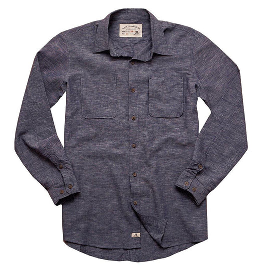 Slim Fit Hemd- Oberhemd Stuart aus leichtem Baumwoll-Leinen in blau - OUT OF AUSTRALIA | Kakadu Traders Australia