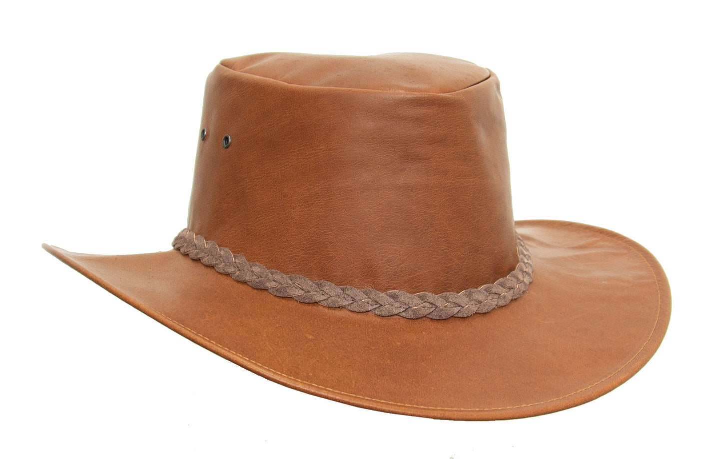 Ultraleichter Cowboy-Hut für Damen und Herren aus Känguru-Leder in braun und rust, Sonnenschutz für Damen und Herren