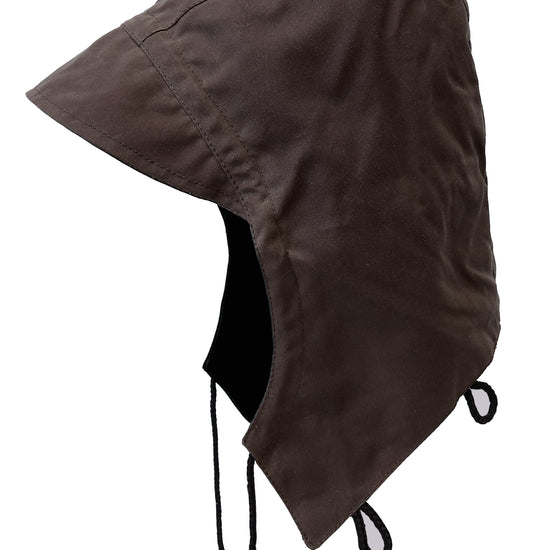 Wachsjacke Outdoorjacke Regenjacke Wachsmantel Regenfest Kopfbedeckung Regenschutz Lederhut Kapuze abnehmbare Kapuze Wasserabweisend 