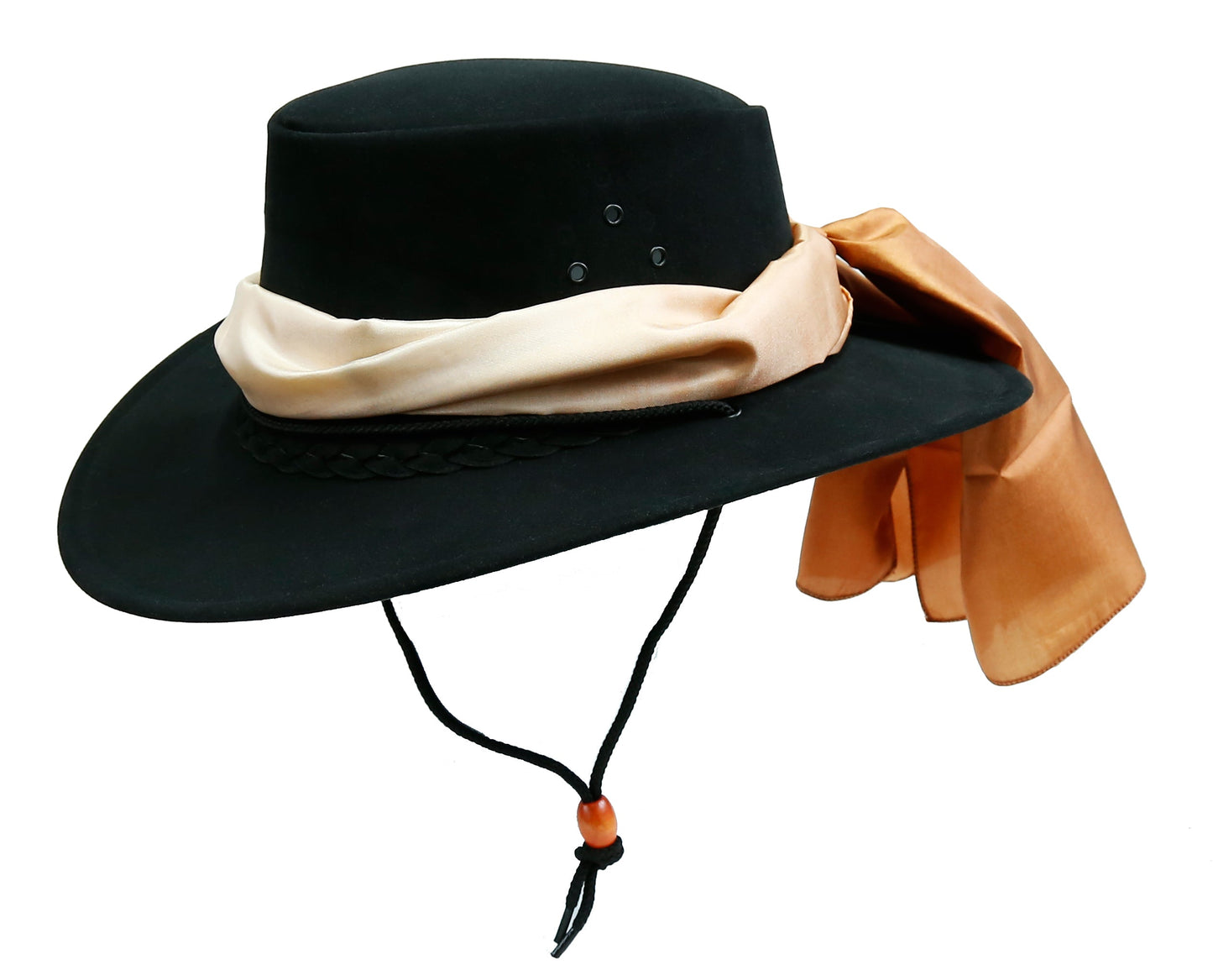 Sommer-Hut Ladies Soaka aus superleichter Mikrofaser in schwarz mit drei Tüchern - OUT OF AUSTRALIA | Kakadu Traders Australiaaustralien-hut australische-hüte cowboy-hut leder-hut känguru-hut leder-hut für männer leder-hut für frauen wetter-hut wasserabweisend hut kopfbedeckung freizeit-hut jagd Jagd-hut echter-cowboy-hut leder-hut angel-hut wander-hut sommer-hut sonnen-hut safari karneval