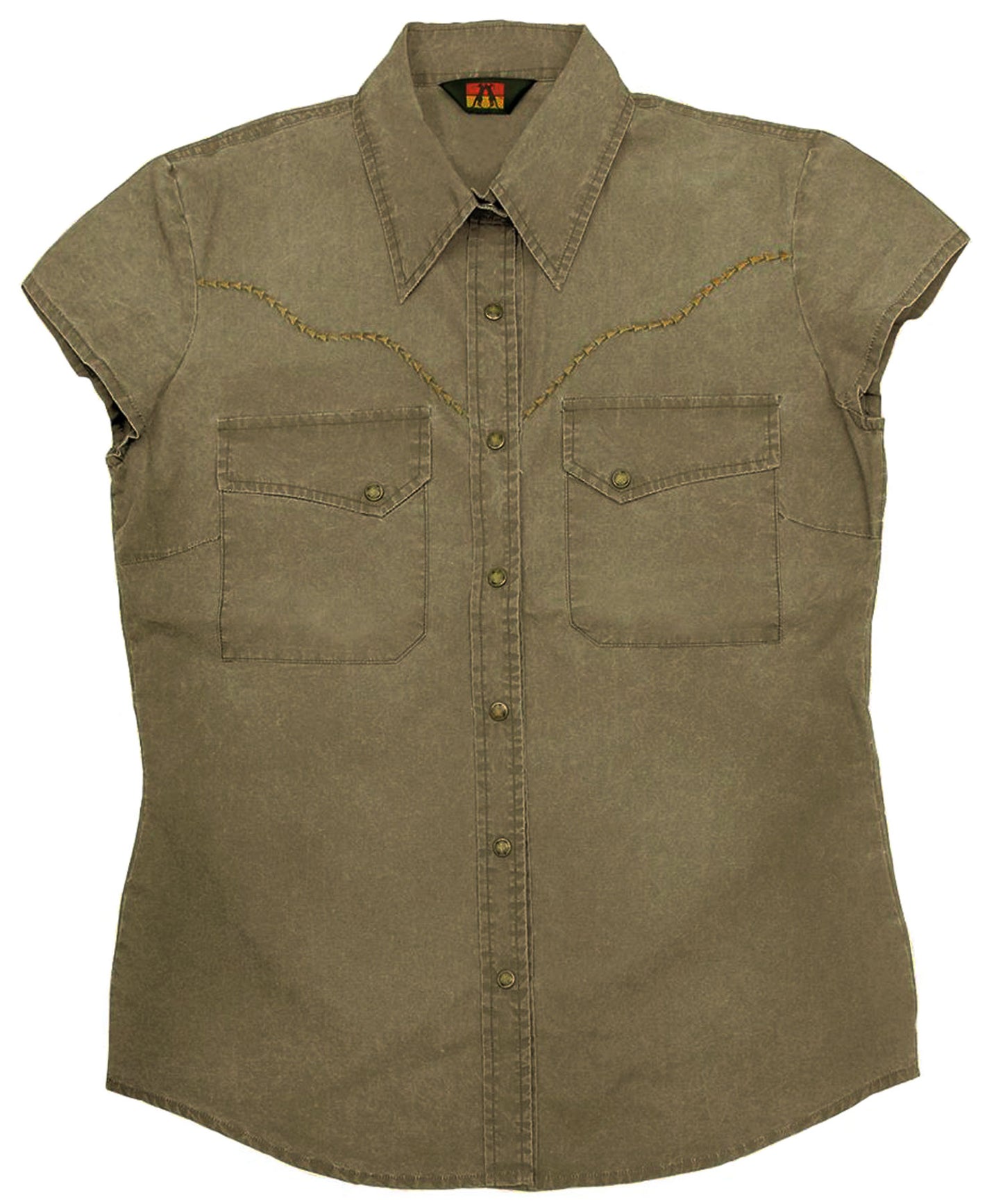 Outdoor | Western Bluse Carson- Halbarm | Kurzarm Shirt mit Stickerreiverzierung