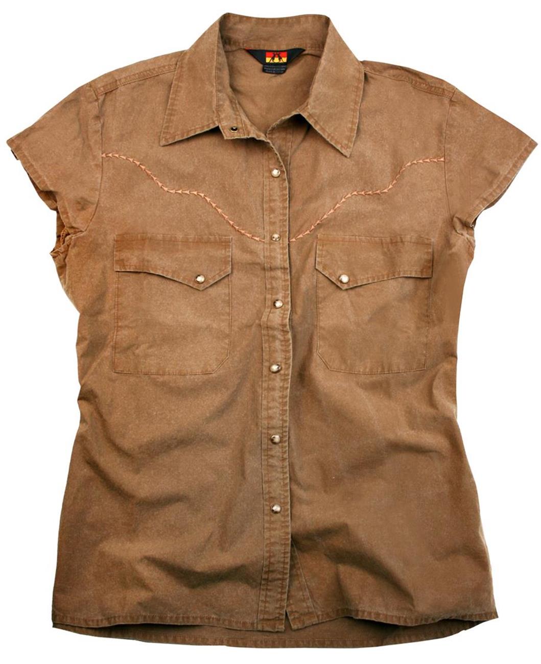 Outdoor | Western Bluse Carson- Halbarm | Kurzarm Shirt mit Stickerreiverzierung